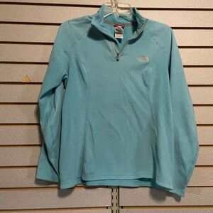 The North‎ Face Womens Blue Fleece 1/4 Zip Pullover Size S P Warm Fall Winter
